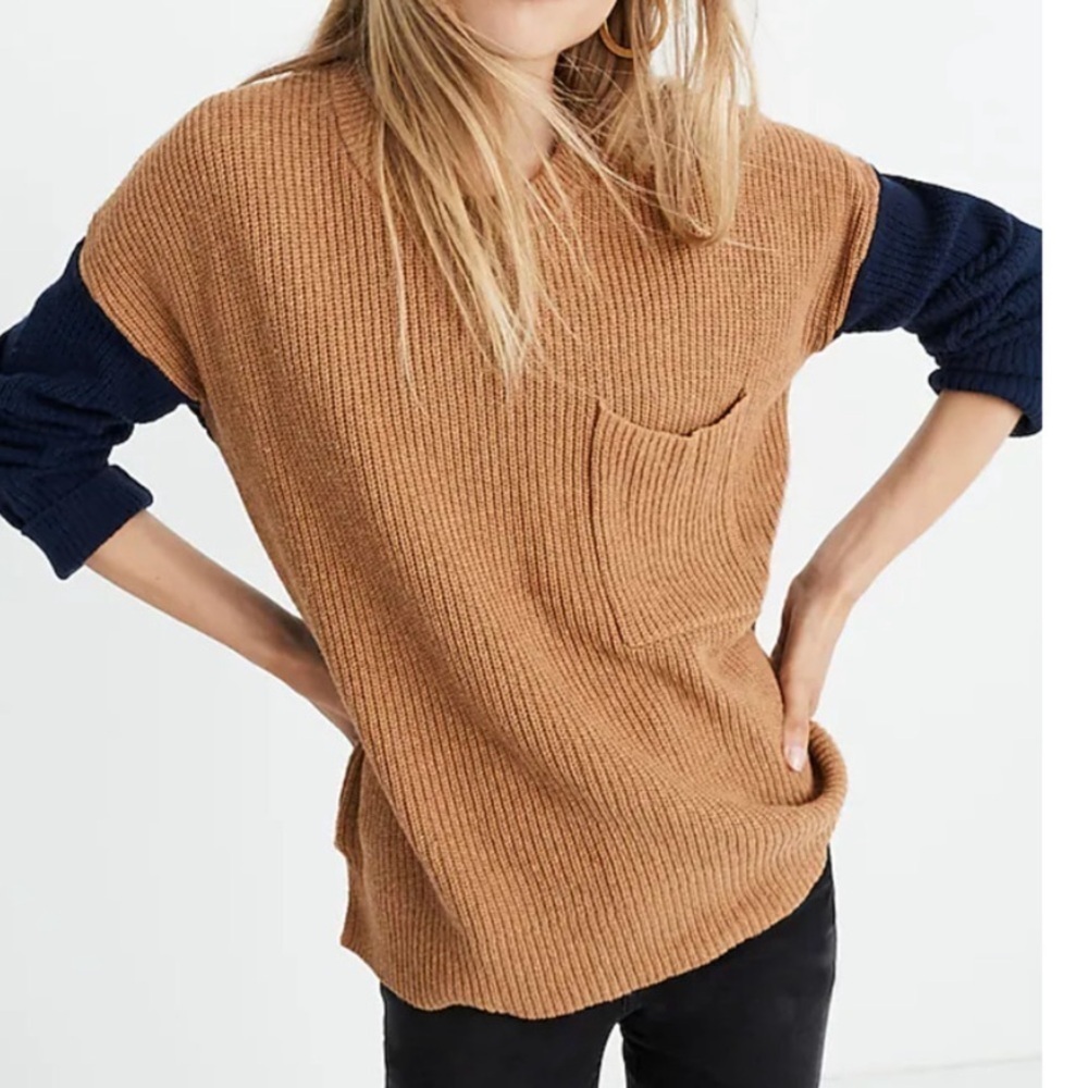 Madewell Thompson Pocket Colorblock Sweater